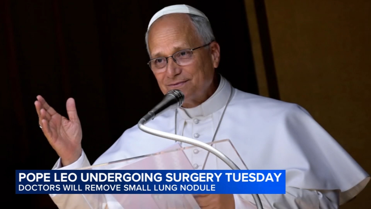 Pope Leo heads to hospital ahead of surgery to remove lung nodule

       — ABC 7 Bay Area, Danville Health news