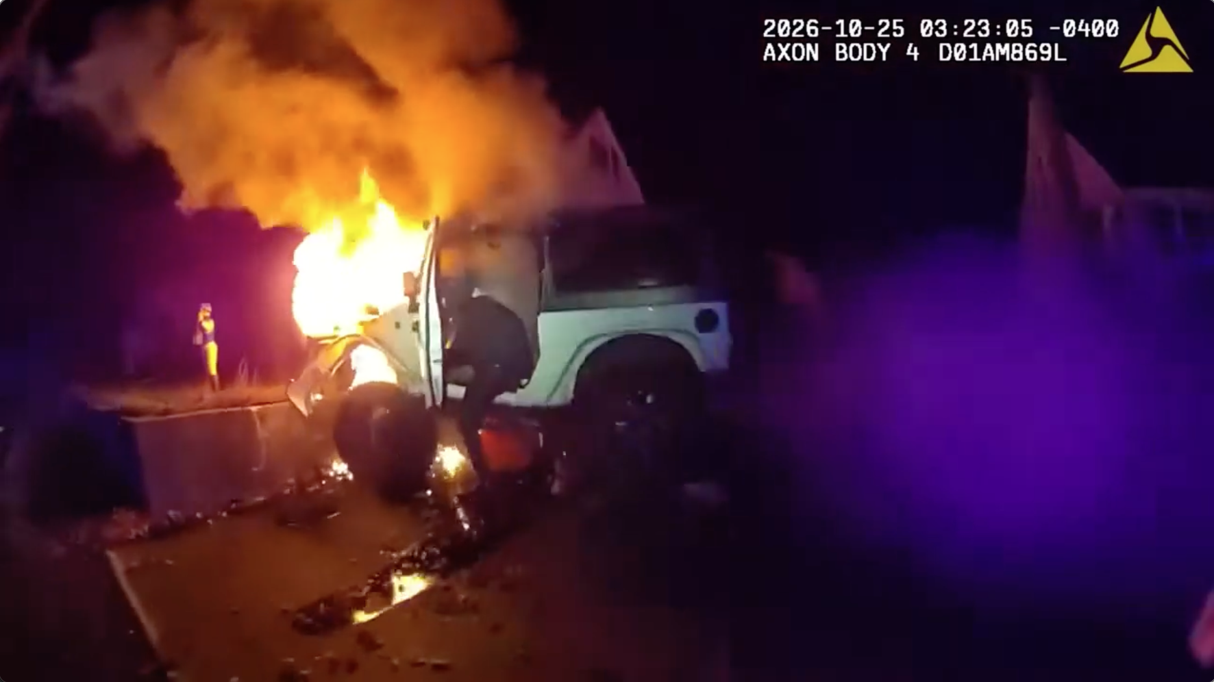 Bodycam video shows police rescuing man from burning Jeep after crash; driver facing multiple charges — KTVU FOX 2 Bay Area, Danville Community news